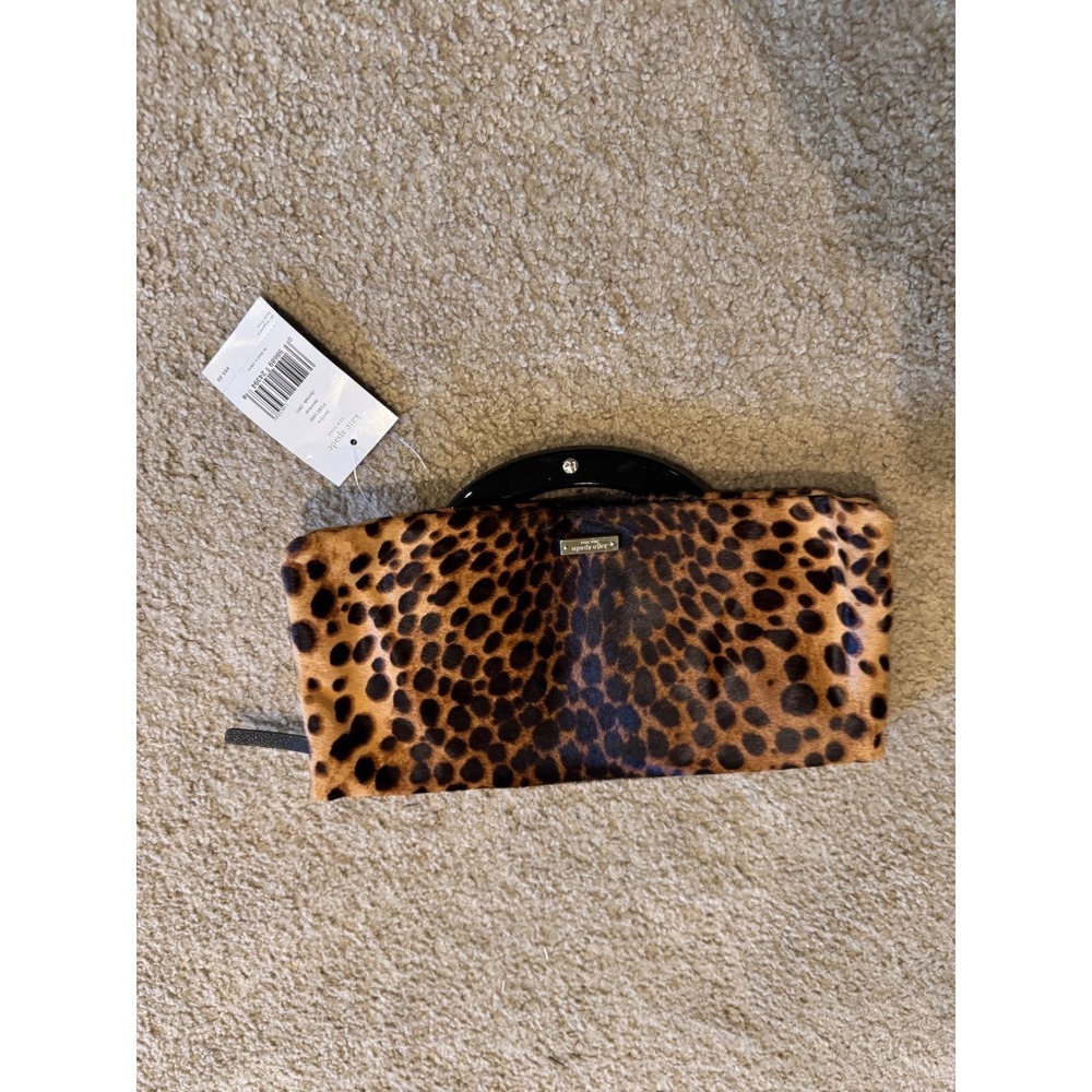 Kate Spade Jocelyn Streetcar Cheetah Calf Hair Clutch Bag PXRU1892 Leopard Print